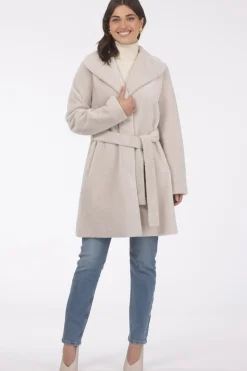 Textured Shearling Lamb Reversible Stroller, Belt