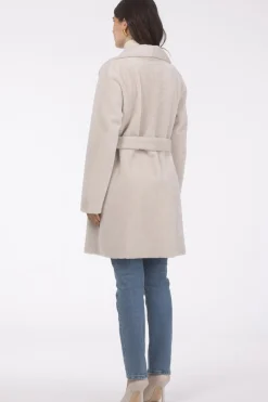 Textured Shearling Lamb Reversible Stroller, Belt