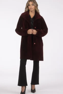 Textured Shearling Lamb Reversible Stroller, Belt