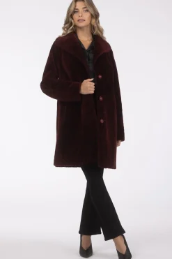 Textured Shearling Lamb Reversible Stroller, Belt