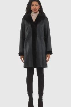 Textured Shearling Lamb Reversible Stroller, Belt