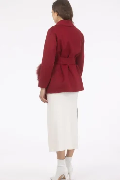 Wool Belted Jacket With Select Lamb Patch Pockets