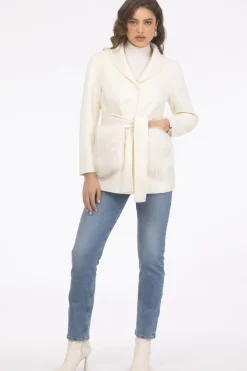 Wool Belted Jacket With Select Lamb Patch Pockets