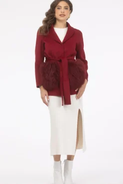 Wool Belted Jacket With Select Lamb Patch Pockets